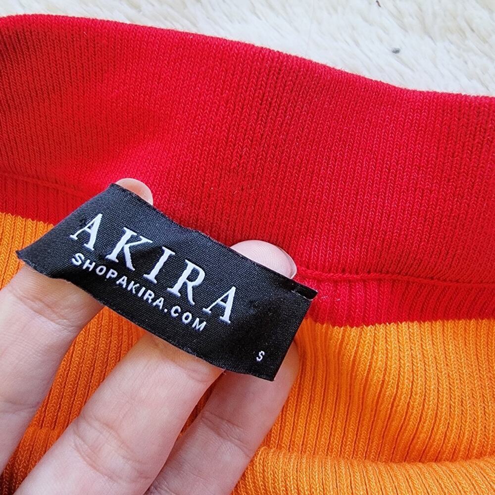 Akira Rainbow Striped Midi Ribbed Tube Dress - Picture 3 of 3